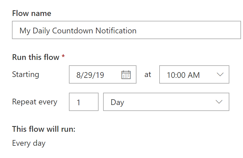 Configure Schedule