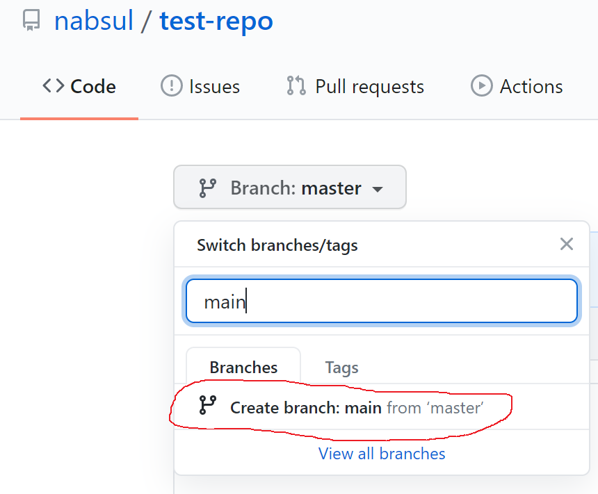 GitHub Create Branch